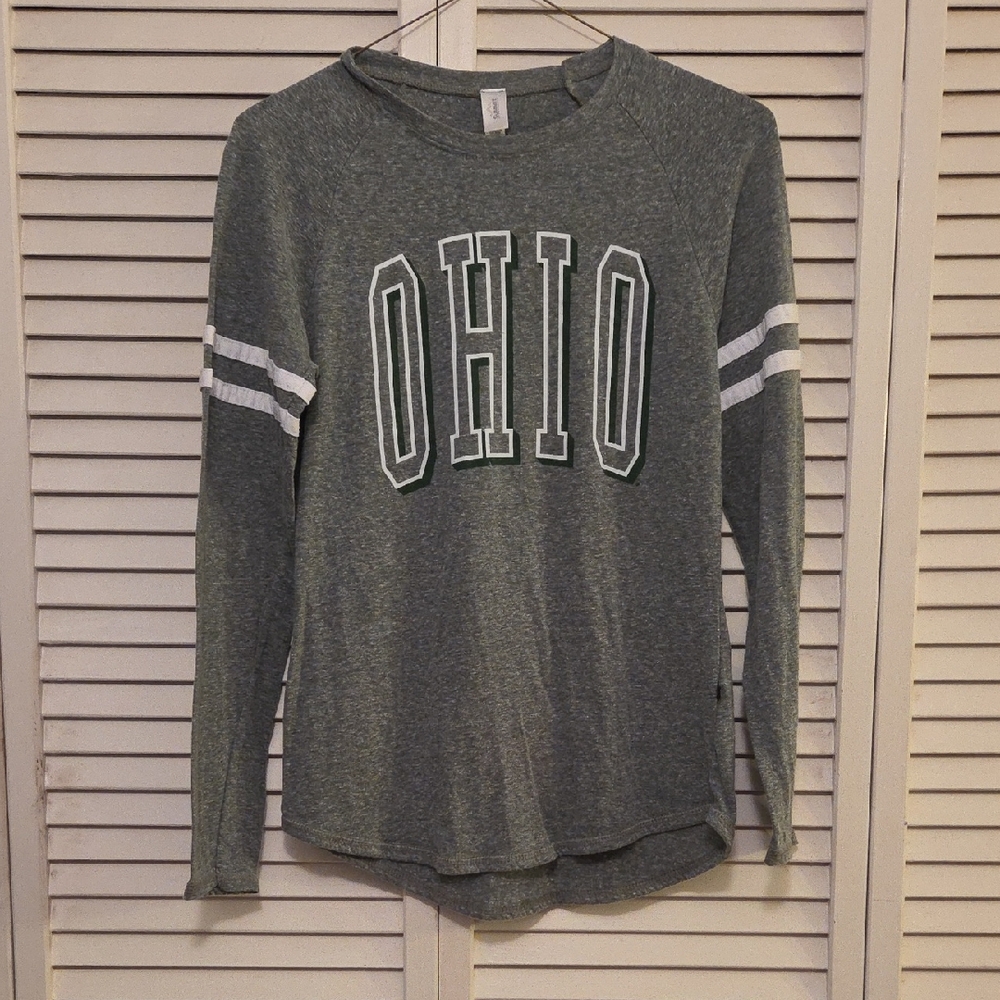Gray Ohio University Long Sleeve Shirt Size Small Ladies